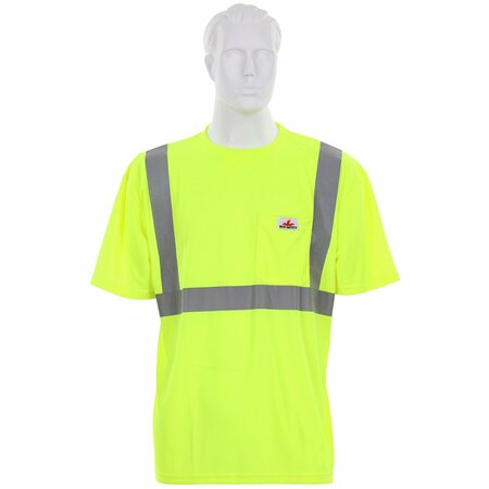 MCR SAFETY Garments, Class 2, T-Shirt, Birdeye, Wicking X3 STSCL2MLX3